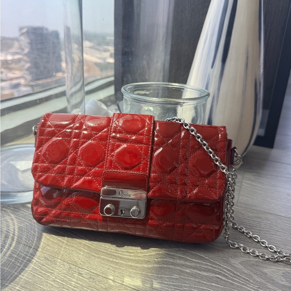 Dior Red Patent Leather Crossbody Bag